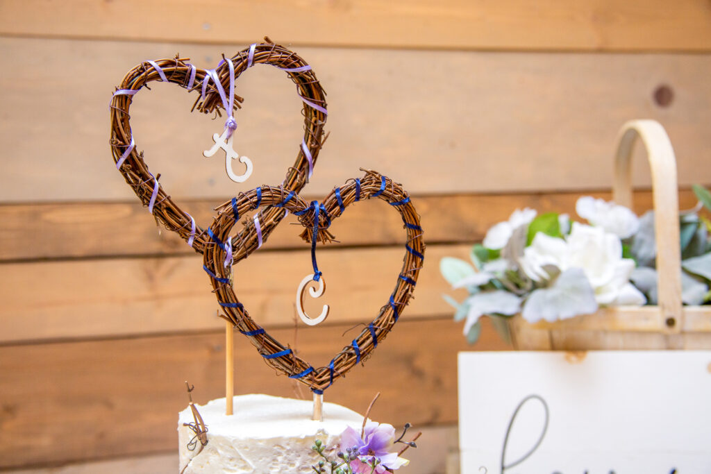 double hearted cake topper