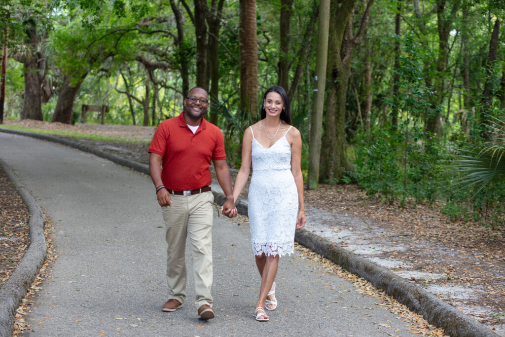 Wedding engagement photography in the park